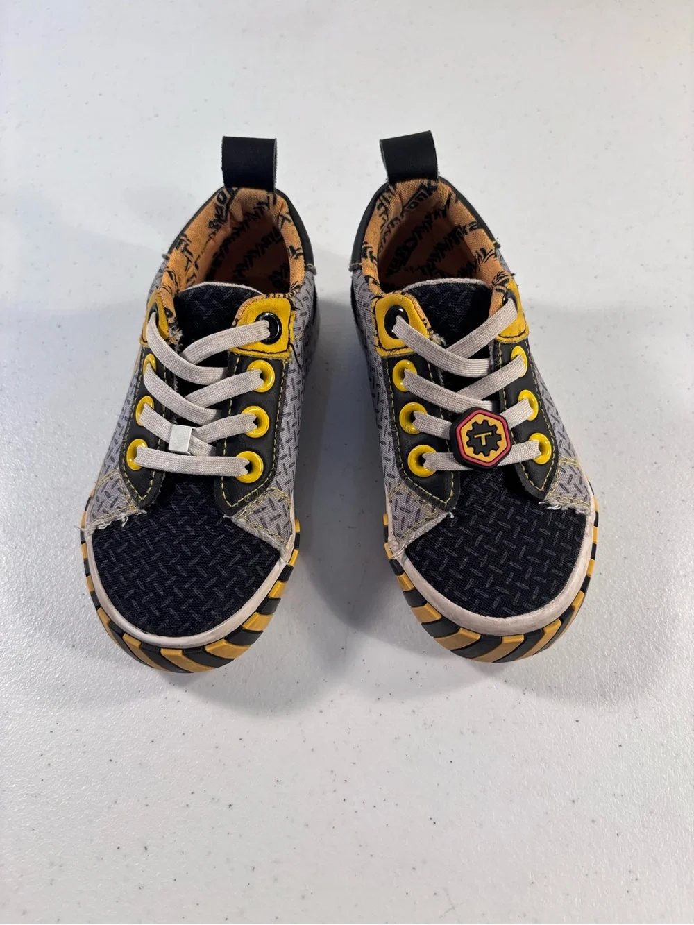 Tonka Black and Yellow Kids Lace-Up Sneakers